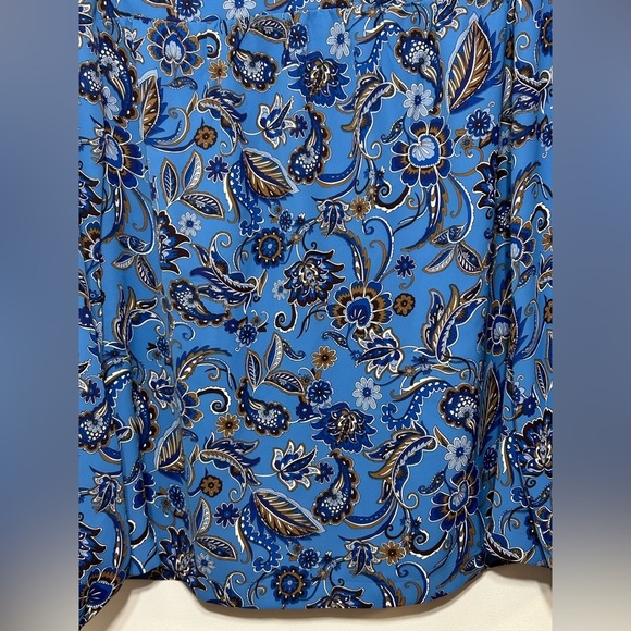 J Jill Wearever Collection Paisley Long Sleeve Blouse - Picture 3 of 10